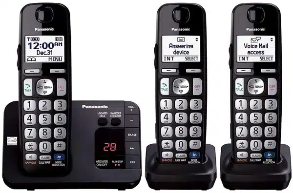 3 Handsets Panasonic KX-TGD513B Expandable Cordless Phone with Call Block 