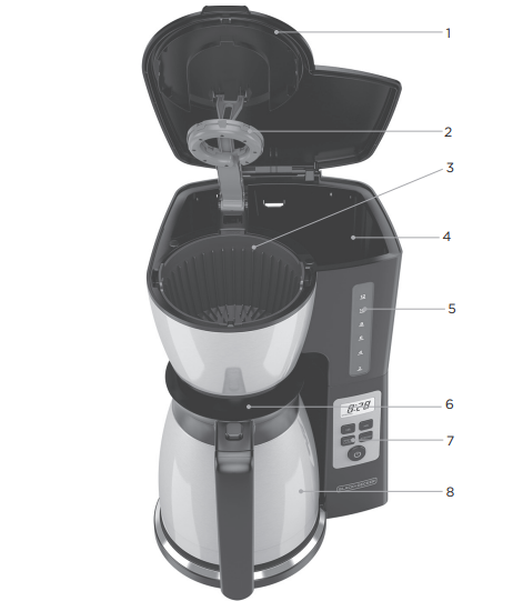 BLACK+DECKER 12 Cup Thermal Programmable Coffee Maker with Brew Strength  and VORTEX Technology, Black/Steel, CM2046S in 2023