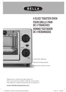 User manual Bella 4 Slice Toaster Oven (English - 20 pages)