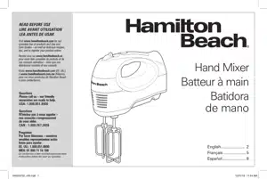 User manual Hamilton Beach 62690 (English - 2 pages)