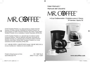 TF4-RB White Coffee 4-Cup Switch Coffee Maker Mr 