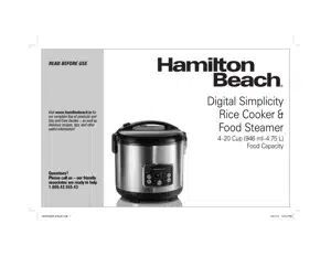 Hamilton Beach 37519 Rice Cooker And Steamer for sale online