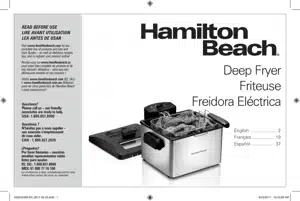 Hamilton Beach 35326 8 Cup Oil Capacity Professional Deep Fryer